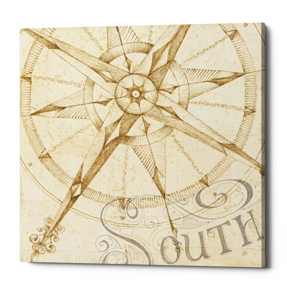 Epic Graffiti  'Coast to Coast Sepia II' by Daphne Brissonnet, Giclee Canvas Wall Art, 12"x12" 12" x 12"