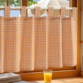 thumbnail image 4 of Durable Gingham Check Kitchen Window Valance, Rectangular Nylon Fabric Light Blocking Curtain for Kitchen Living Room Bedroom Dining Room, 39.37 X 17.72 Inches (Single Panel), 4 of 6