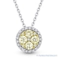thumbnail image 2 of 0.49ct Yellow & White Diamond Cluster Pendant in 18k Yellow & White Gold w/ 14k Necklace, 2 of 2