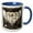 Blue/White, variant on 3drose, Song Angel Initial Letter E, 11oz Two-tone Yellow Mug