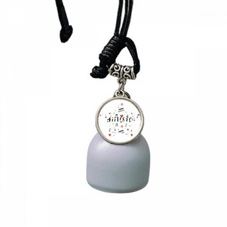 Music Notes With Stars Hearts Wind Chimes Bell Car Pendant