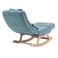 thumbnail image 3 of Royard Oaktree Rocking Chair Upholstered Glider Chair with Retractable Footrest Modern Indoor Recliner Chair with Pillow Comfy Fabric Lounge Lazy Chair for Nursery Living Room Bedroom,Light Blue, 3 of 5