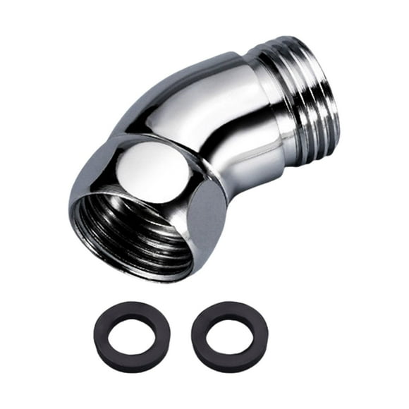 Adaptador del codo de cabecera de ducha de 4.2 cm G1/2 135 degree para tubo de ducha G1/2 pulgadas hembra y macho con juntas de goma Extensión del brazo de