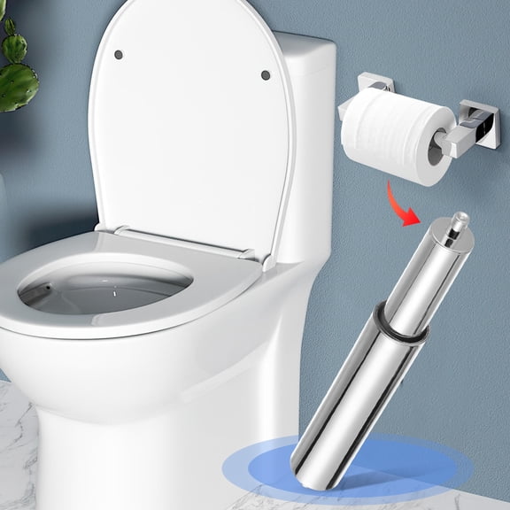 Pawsdot 2Pcs Silver Spring Loaded Toilet Paper Roller Replacement Rod for Bathroom Decor