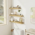 thumbnail image 4 of Floating Shelves Wall Shelf 30 Inch Long, Rustic Wood Bathroom Shelves 30 Inch, Farmhouse Home Decor Kitchen Living Room Bedroom Shelves Wall Mounted, 30 x 6.7 x 1.4 Inch, Set of 3, Oak Color, 4 of 14