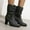 Black, variant on OKBOP Womens High Heels Mid-Calf Boots-Christmas Girls Boots Size 13 Causal Winter Boots for Women Black