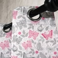 thumbnail image 2 of Ambesonne Butterfly Grommet Curtain Single Panel, Abstract Nature Depiction, 50"x60", Grey Pink White, 2 of 5