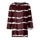 thumbnail image 4 of moda de las mujeres casual cuello redondo manga 3/4 suelta impresa camiseta damas top vino/xl, 4 of 5