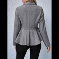 thumbnail image 4 of Elegante Blazer para Mujer, para Oficina, Trabajo, Negocios, con Dobladillo Peplum, Chaqueta Abierta con Diseño de Gris L, 4 of 9