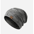 thumbnail image 5 of 2 Gorro de punto cálido para invierno para hombre Gorro de felpa para el cuello Gorro de felpa europeo y americano Babero grueso resistente al agua fría para invierno (gris + azul marino), 5 of 5
