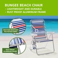 thumbnail image 5 of Mainstays Aluminum Bungee Reclining Fabric Beach Chair with Storage Pockets, Red White & Blue Stripe, 5 of 13