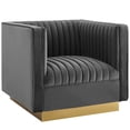 thumbnail image 5 of Modway Sanguine 2-Piece Modern Performance Velvet Sofa and Armchair Set in Gray, 5 of 6