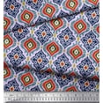 thumbnail image 3 of Soimoi Cotton Duck Fabric Ogee Damask Printed Craft Fabric by The Yard 42 Inch Wide, 3 of 3