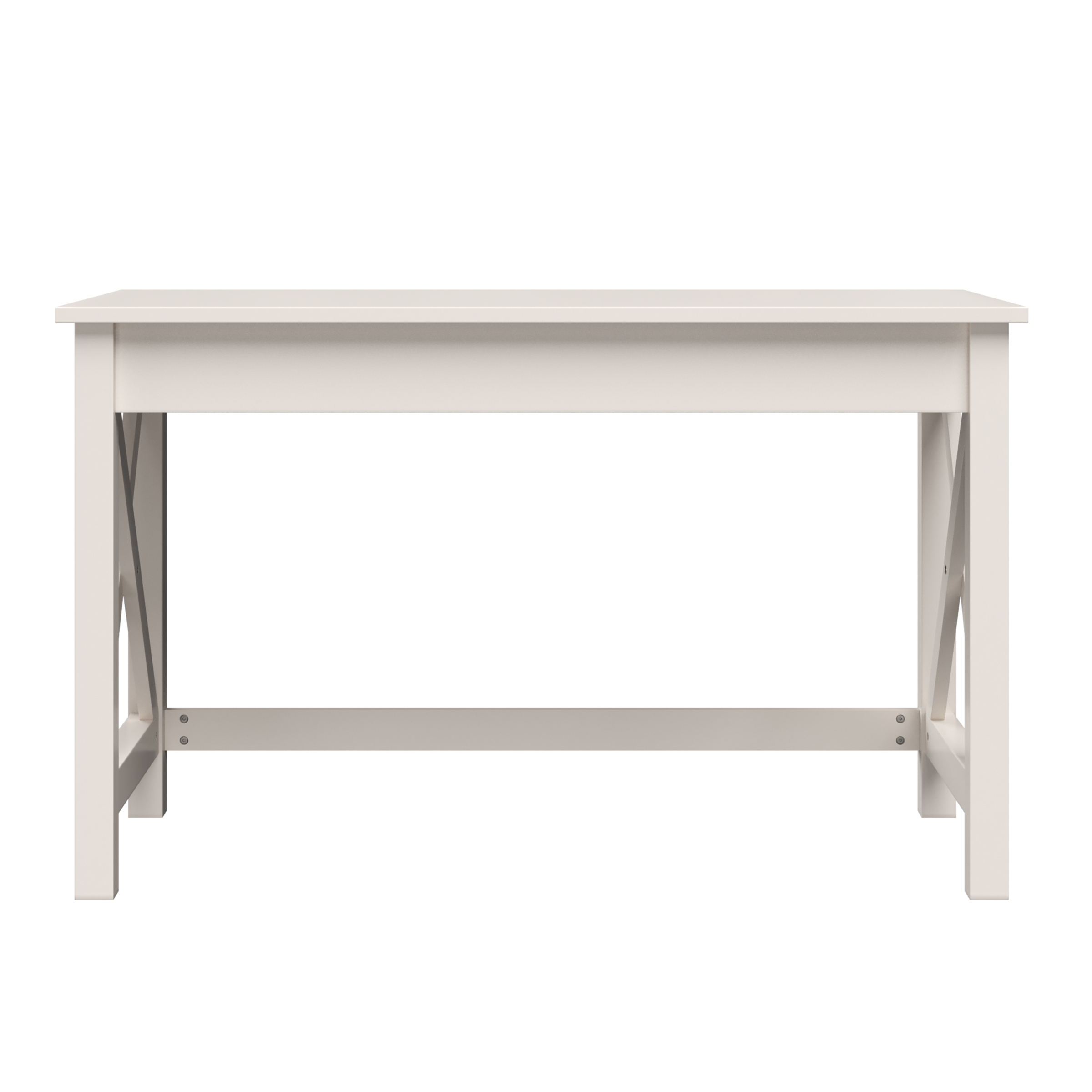 Lavish Home 47 in. Writing Desk - Work Desk with X-Pattern Legs for Office, Bedroom, Computer, or Craft Table, White