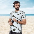 thumbnail image 4 of Wukai Sea Turtle Print Men's Short-Sleeved Mesh T-Shirt,Quick-Dry Short Sleeve Workout T-Shirt-, 4 of 8