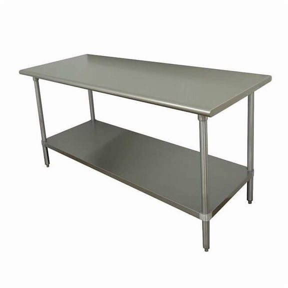 Fixed Work Table, Stainless Steel, 36" W, 35-1/2" Height, 675 lb., Straight