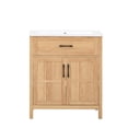 thumbnail image 6 of Harper & Bright Designs 30" Single Sink Bathroom Vanity, Free Standing Single Basin Vanity Set with Sink Combo with Drawers and Adjustable Shelf, Bathroom Sink Storage Cabinet for Bathroom, Walnut, 6 of 12