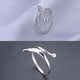 thumbnail image 3 of Anillo ajustable estilo ala angular para mujer (plata), 3 of 5