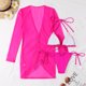 thumbnail image 4 of Trajes de baño de mujer Trajes de baño sexy de 3 piezas Nudo atado de corte alto con cubierta de malla FLhrweasw Para estrenar, 4 of 8