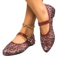 thumbnail image 5 of CHICVOMEY Flats for Women Breathable Mesh Mary Jane Shoes for Women Casual & Work Ballet Flats Shoes Leopard Flats with Adjustable Strap, 5 of 7