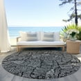 thumbnail image 6 of Addison Rugs Chantille Indoor/Outdoor Transitional Floral Black Washable Round Rug, 8' x 8', 6 of 6