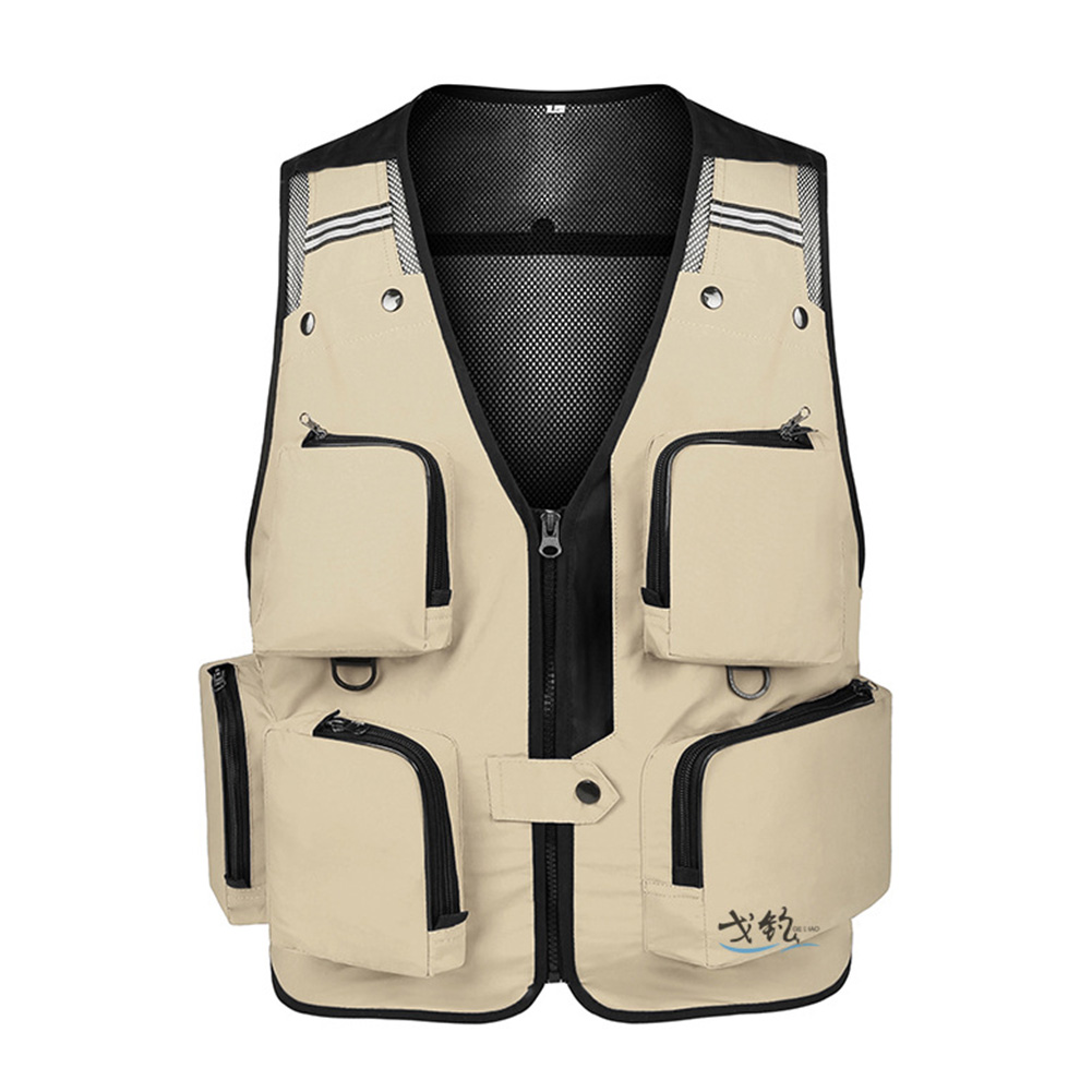 Gilet De Pêche En Filet Pour Homme - Grande Taille Imperméable Avec Poches Stratégiques - Pour Pêche, Chasse, Randonnée (Extérieur) - 8