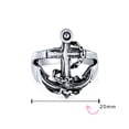 thumbnail image 4 of Bling Jewelry Mens Mens Silver Ring Nautical Anchor Band Oxidized .925 Sterling Made in Turkey, 4 of 6