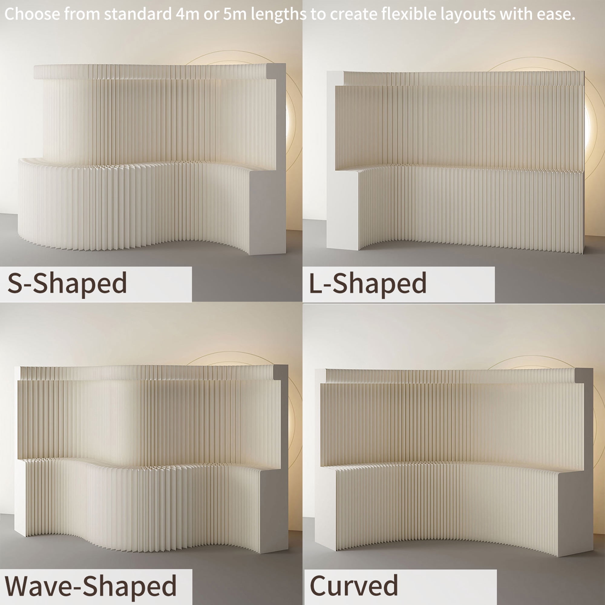 Room Divider Screen: Portable, Foldable Paper Wall with Display Stand | Partition for Booth, Office and Home Decor