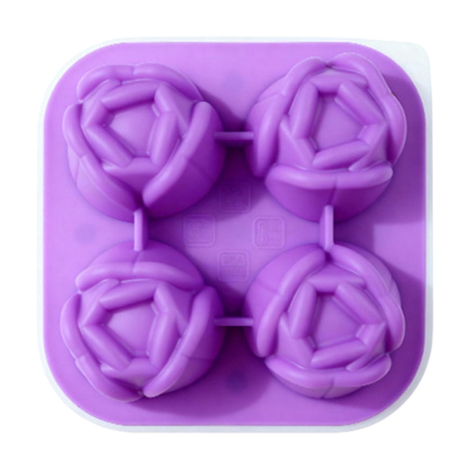Werulen Flower Shape Silicone Ice Mold Flexible Reusable Easy Release Clean,Household Kitchen Freezer Drink Beverage Making,Ice Tray Mold,Ice Making Box,Kitchen Freezer Accessory