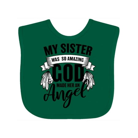 

Inktastic My Sister was So Amazing God Made her an Angel Gift Baby Boy or Baby Girl Bib