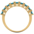 thumbnail image 5 of 2.61 ctw Wedding Band for Women - 14K Yellow Gold Simulated Turquoise Stackable Eternity Ring, 5 of 6