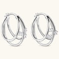 thumbnail image 3 of Moissanite Triple Huggie Illusion Hoop Earrings for Women D Color Lab Create Diamond Hoop Earring 18K Gold Plated 925 Sterling Silver with GRA Certificate Birthday Jewelry Gifts, 3 of 6