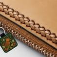 thumbnail image 3 of Capybara Botanical Art Nouveau Faux Leather Square Keychain, 3 of 7