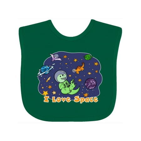 

Inktastic I Love Space Cute Dinos and Planets Gift Baby Boy or Baby Girl Bib
