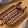 thumbnail image 2 of Palillos de cocina coreana, vajilla, cuchara de madera, palillos de madera, vajilla portátil de tres piezas para picnic al aire libre, 2 of 5