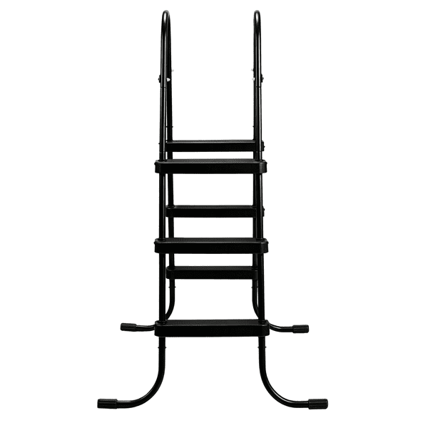 Alvantor 42in 3-Step Above Ground Pool Ladder, Iron Frame with Non-Slip Black Steps, Black
