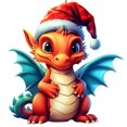 thumbnail image 2 of Adornos Navideños De Dragón Estatua de bebé dragón acrílico hecho a mano figuras de dinosaurios dibujos animados (naranja), 2 of 6