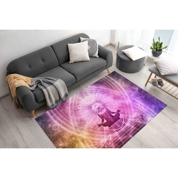 Meditation Rug, Chakra Rugs, Energy Rugs, Modern Rugs, Pattern Rug, Soft Rug, Small Rug, 3D Printeds Rug, Front Door Rug, Customs Rug, 2.3'x3.3' - 70x110 cm