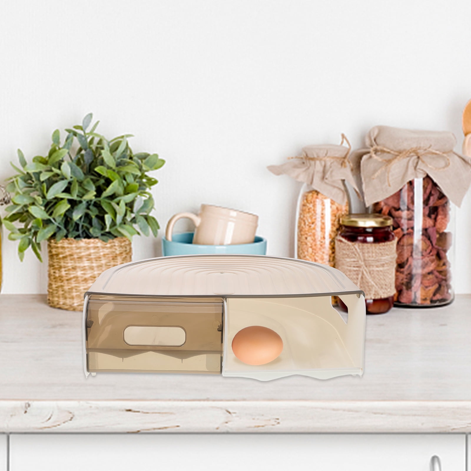 HOMEMAXS Egg Storage Container for Refrigerator Made of Plastic Multi Color Suitable for Kitchens 7.8 x 5.6 x 3.2 inches
