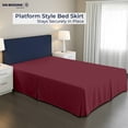 thumbnail image 2 of SGI bedding 16 inch Drop Bed Skirt Full Size Platform Style, Classic Tailored Look, Elegant Pleated Style Dust Ruffle, Split Corners, Wrinkle Resistant Microfiber - Burgundy, 2 of 8