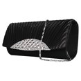 thumbnail image 4 of Vangoddy Women's Anna Diamante Pleated Satin Clutch Purse, 4 of 6