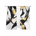 thumbnail image 2 of Modern Geometric Sheer Curtains 72 Inches Long 2 Panels Black and Gold Line Light Filtering Semi Sheer Window Curtains Drapes for Bedroom Living Room 52"x72", 2 of 7