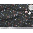 thumbnail image 2 of Soimoi Black polyester Crepe Fabric Garden Tool Hardware Printed Craft Fabric by the Yard 42 Inch Wide, 2 of 3