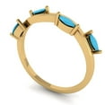 thumbnail image 2 of 0.4 ctw Wedding Band for Women - 18K Yellow Gold Simulated Turquoise Stackable Eternity Ring, 2 of 6