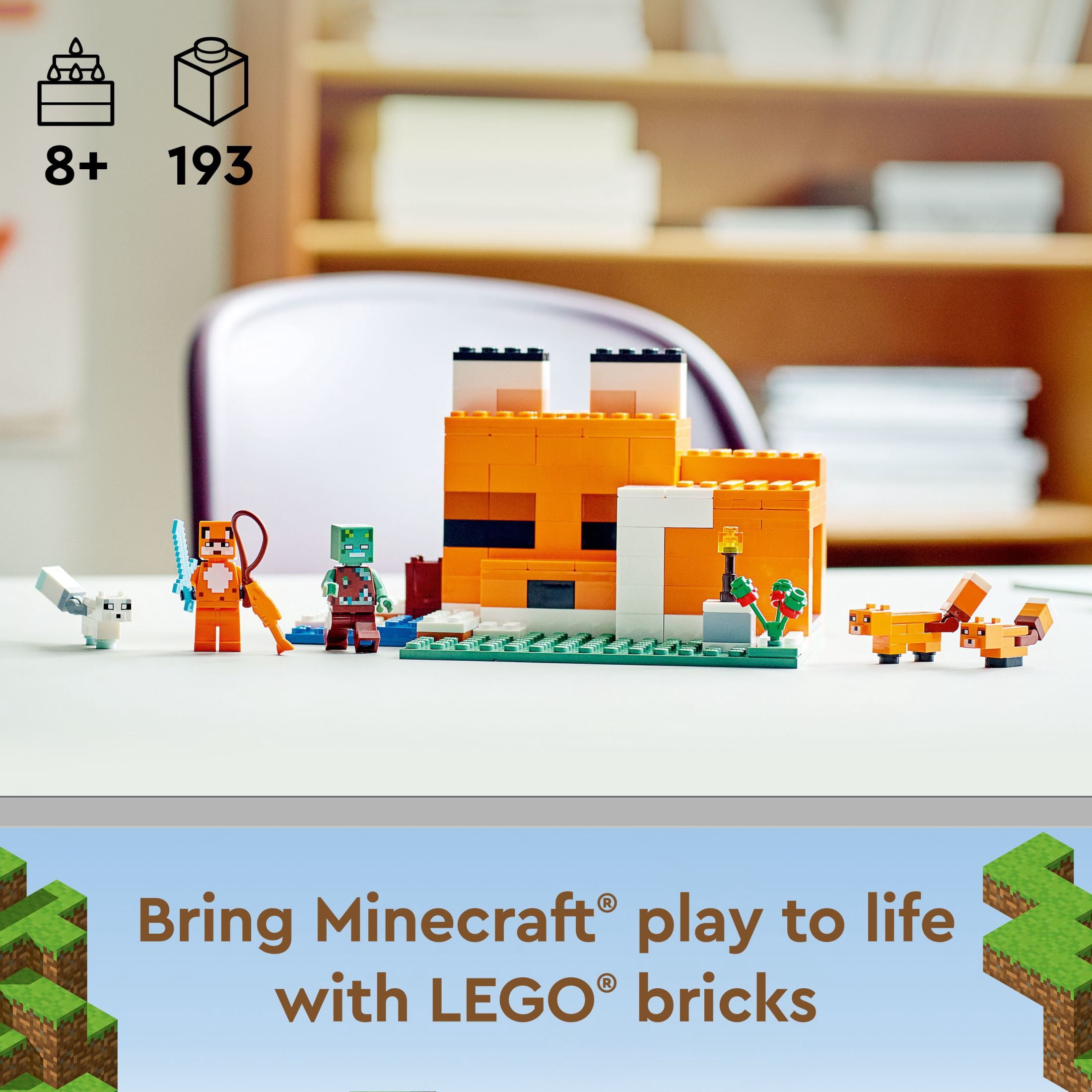 LEGO Building Toy Minecraft The Fox Lodge 8+ Years, 193 pieces