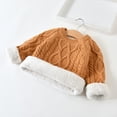 thumbnail image 4 of Jamicy Kids Long Sleeve Tops Christmas Gifts Winter Knit Ribbed Sweater Sherpa Lined Thicken Warm Pullover Long Sleeve Crewneck Top, 4 of 4