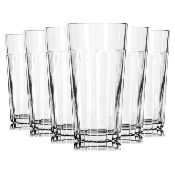 TableTop King 16 oz Jumbo Cooler Glasses, Libbey Bottom Accent, Clear - Set of 6