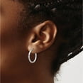thumbnail image 3 of Sterling Silver Rhodium-Plated Polished Diamond-Cut 2.00Mm Hoop Earrings (Width 19.7) (Length 21.25) - Jbsp, 3 of 5