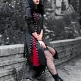 thumbnail image 2 of Suéter con capucha estilo gótico vintage para mujer, vestidos midi con el mismo diseño, vestidos largos de Halloween para mujer, 2 of 4
