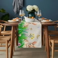thumbnail image 2 of Easter Bunny Table Runner - 60 Inch Long, Kitchen Dining Table Runner Dresser Scarves, Spring Easter Eggs Floral Rustic Burlap Farmhouse Decor for Coffee Tables Wedding Party Banquet, 2 of 8